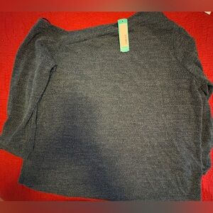 Kaleigh -Ivy Off shoulder knit top, till green, women’s, 3X